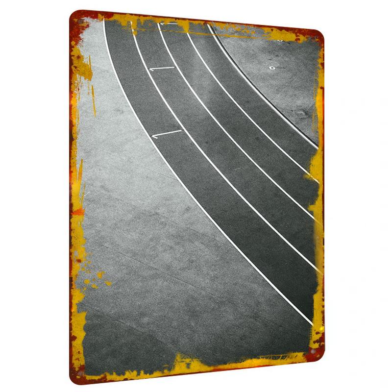

Modern Minimalist Running Track Lines Metal Iron Wall Art Decorative Painting 20x30cm（7.8x11.8inch）