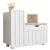 Modern 3-door shoe cabinet with drawer & seat cushion – White – Shoe cabinets and shoe benches