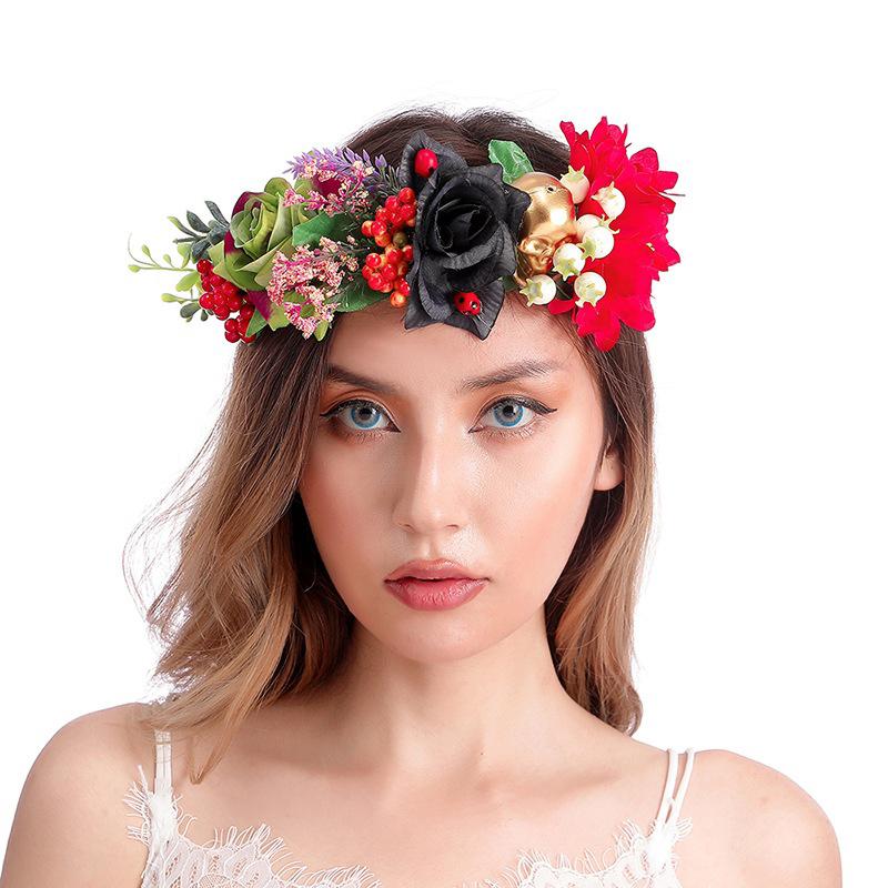 Halloween Artificial Garland Headband Artificial Flower Head Garland Festival Boho Hippy Beach