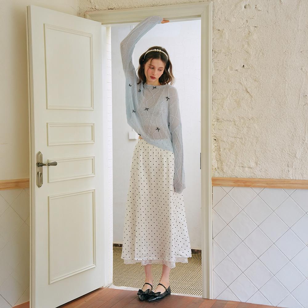 Ceme Adu Cest_Polka Dot Lace Layered Skirt