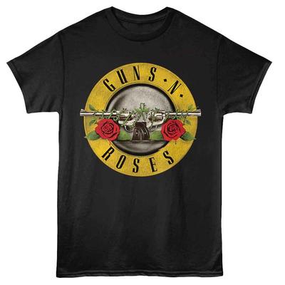 Guns N'Roses Bullet Czarny T-shirt Muzyczny Bluzki Koszulki Męskie Damskie Unisex