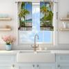 2pcs Fashionable Balcony Scenery Printed Curtain for Home Decor - Rod Pocket Window Treatment for Bedroom, Office and Kitchen
