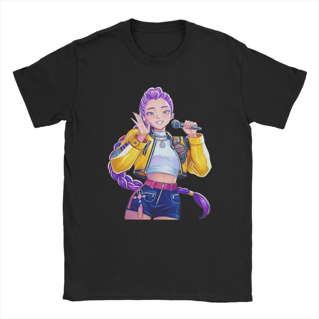 Funny KPop Demon Hunters Fan Art Rumi T-Shirts for Men O Neck Pure Cotton T Shirt Short Sleeve Tee Shirt New Arrival Clothing