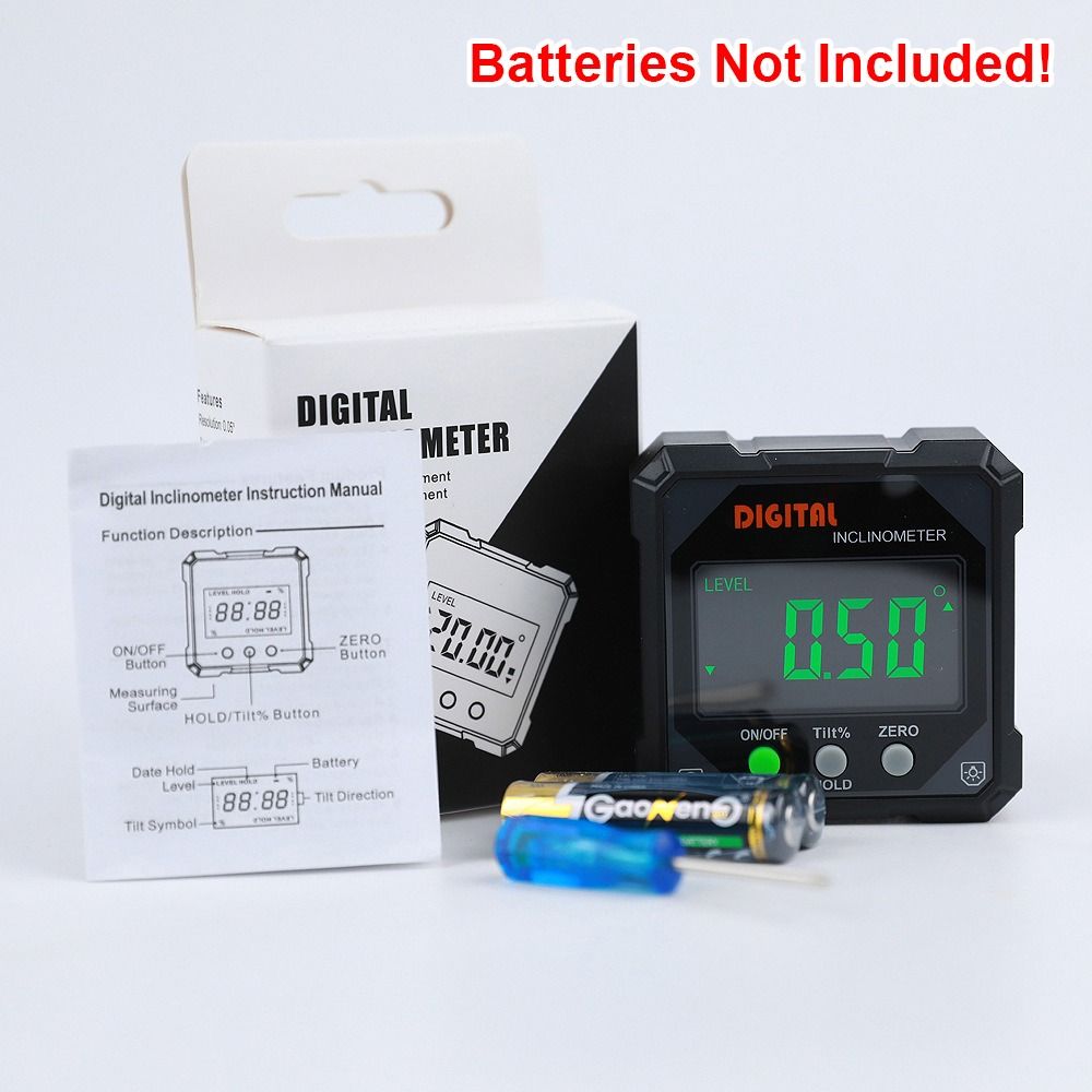 1Pcs Multifunctional Digital Inclinometer Electronic Magnetlc LCD Display Digital Angle Finder 360-degree Measurement
