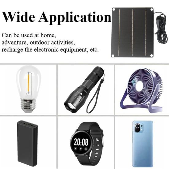 6W Emergency Solar Panel Phone Charger High Conversion Efficiency Short-Circuit Protection Solar Panel Charger for Outdoor Use