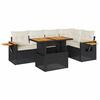 VidaXL Salon de jardin 5 pcs avec coussins noir résine tressée acacia 3327598