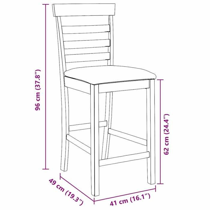 VidaXL Tabourets de bar avec coussins 2 pcs marron bois massif d'hévéa, chaise, chaise de bar de cuisine, chaise de 4102537