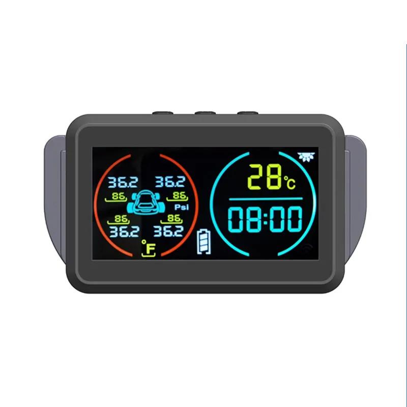 

1 комплект датчика контроля давления в шинах с внутренним и внешним автомобильным беспроводным высокоточным универсальным устройством обнаружения шин Black