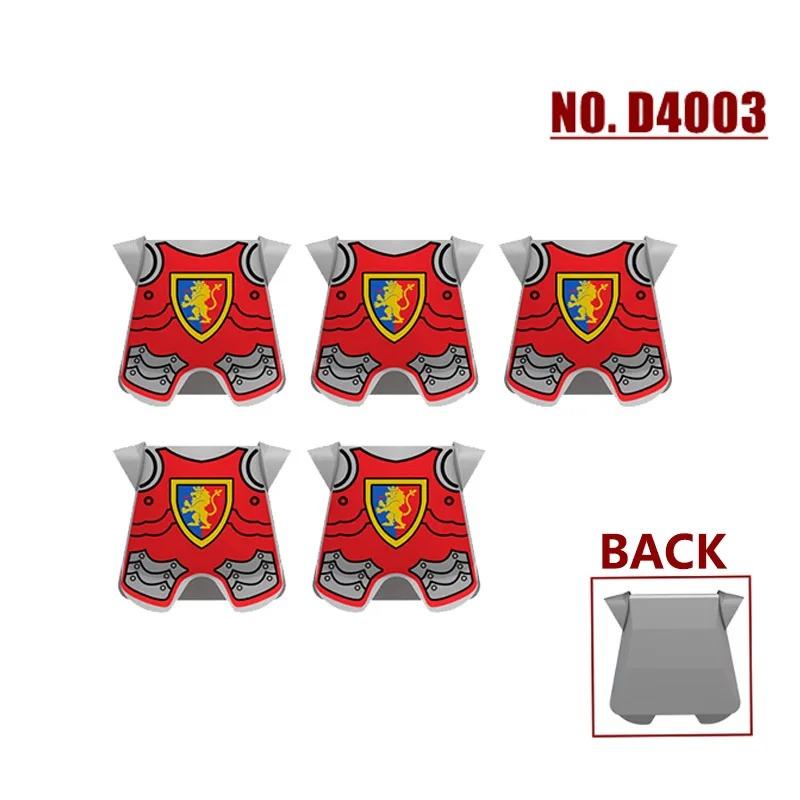 MOC Medieval Red Lion Black Eagle Castle Soldier Knight Horse Mount Building Block Military Figure Vest Armor Flag Toy Gift B036