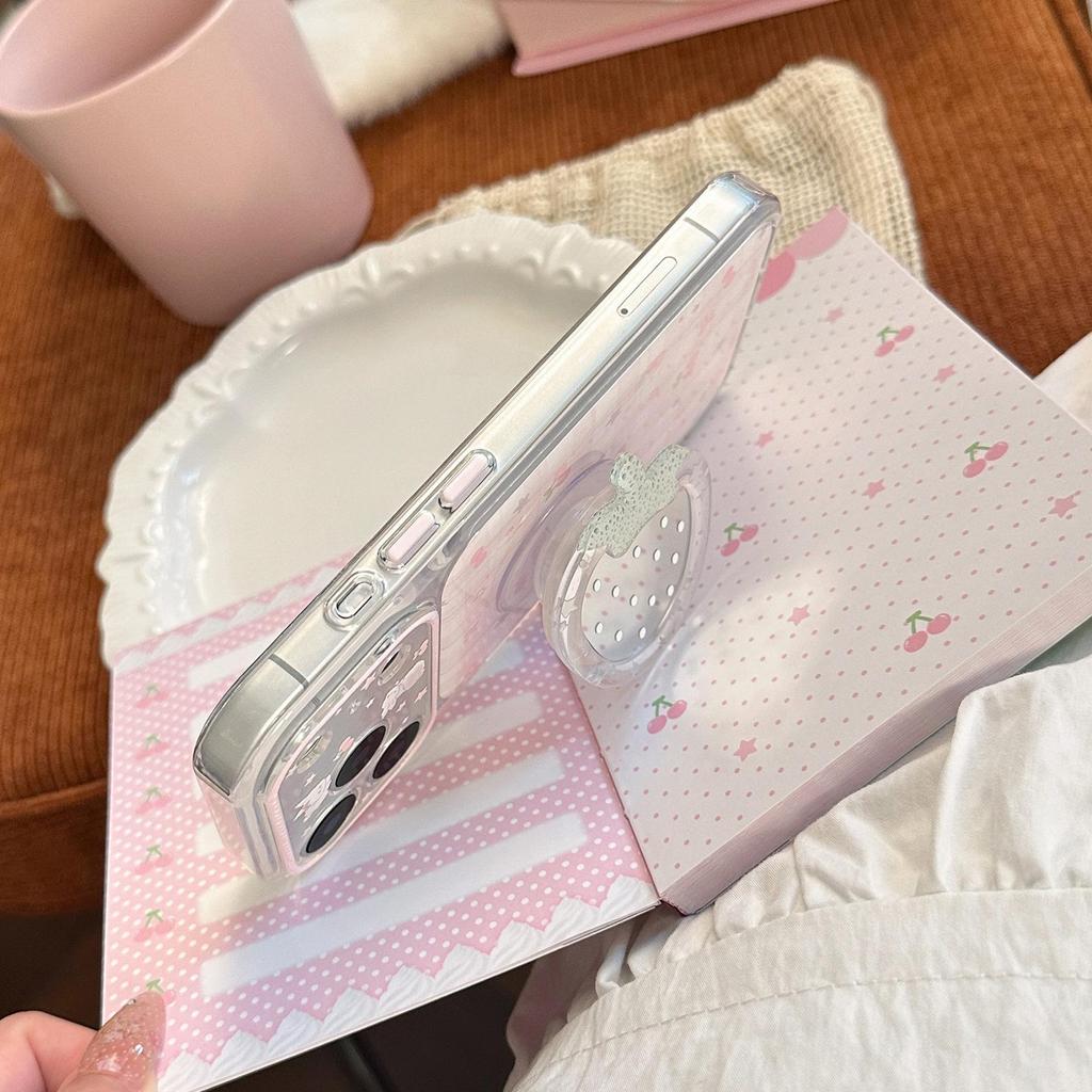 Creative Strawberry Stand Phone Case for iPhone 16, iPhone 17, and iPhone 17 Pro Max