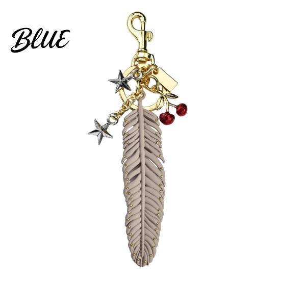 Non-fading Keychain Pendant Faux Leather Texture Feather Charm Key Bag A