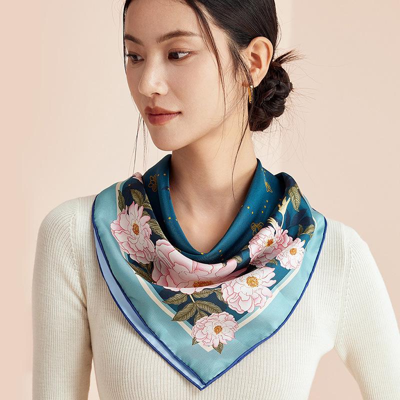 65cm Mulberry Silk Women s Professional Scarf - Digital Print, High-Grade Square Gift Scarf