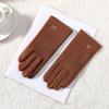 New PU Leather Winter Gloves Warm Full Finger Touch Screen Gloves Touchable Screen Coldproof Driving Mittens Girls