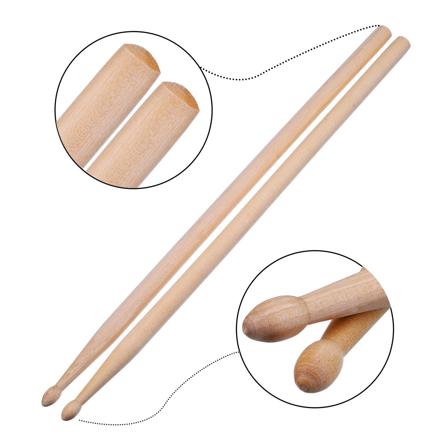 

3 пары кленовых барабанных палочек 5А с сумкой для переноски для игры на барабанах естественный