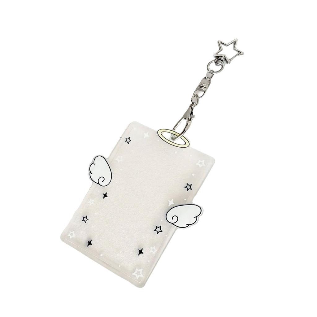 Kpop Photocard Holder Keychain ID Badge Holder with Keychain Student Bus Card Pendant Keychain for School Office Travel