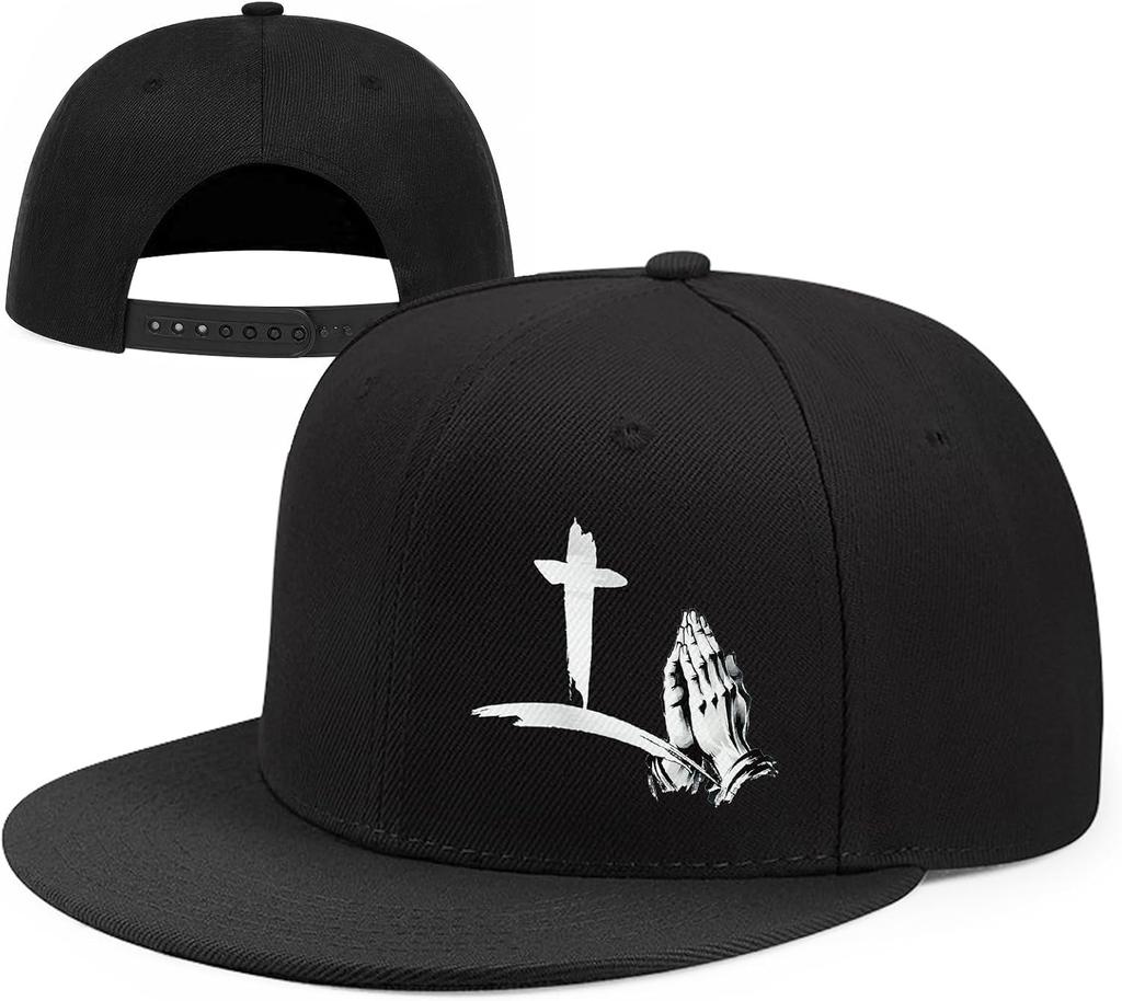 Christian Cross Praying Hands Snapback Hat Polyester Adjustable Baseball Cap Outdoor Unisex