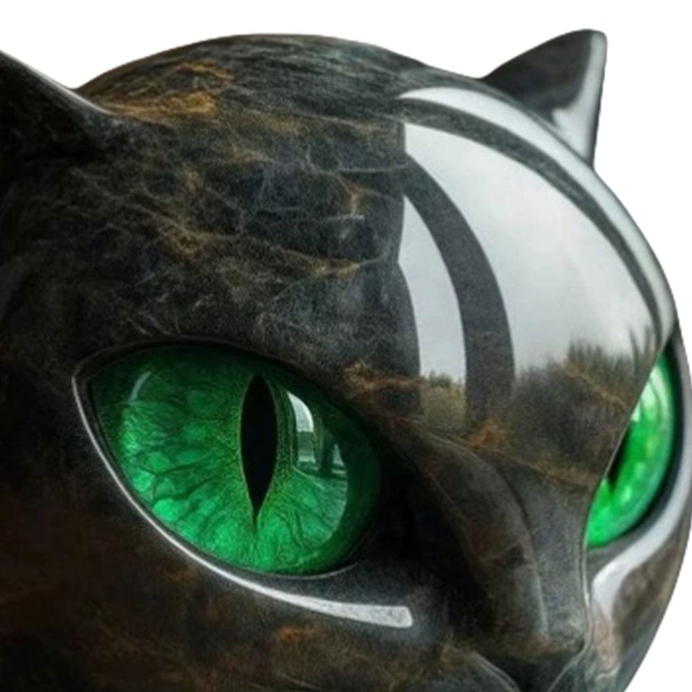 Halloween Tabletop Cat Statue Resin Unique Cat Figure Black Cat Figurine Elegant Home Decor Gifts for Cat Lovers Women Men