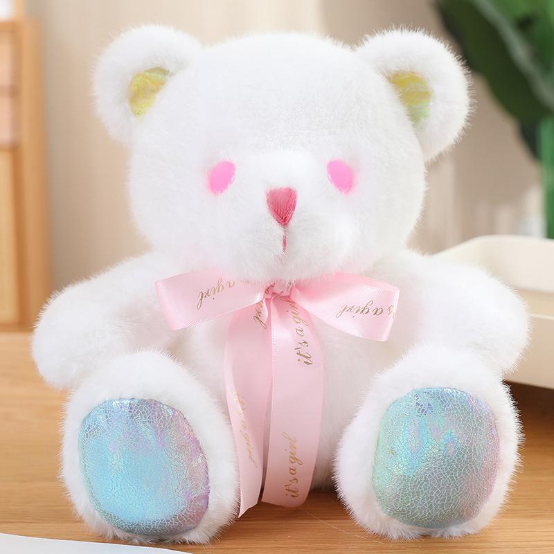 

Girly Heart Pink Sitting Bear Teddy Bear Doll Plush Toy Hug Bear Doll Children s Soothing Ragdoll 25cm（0.23kg）