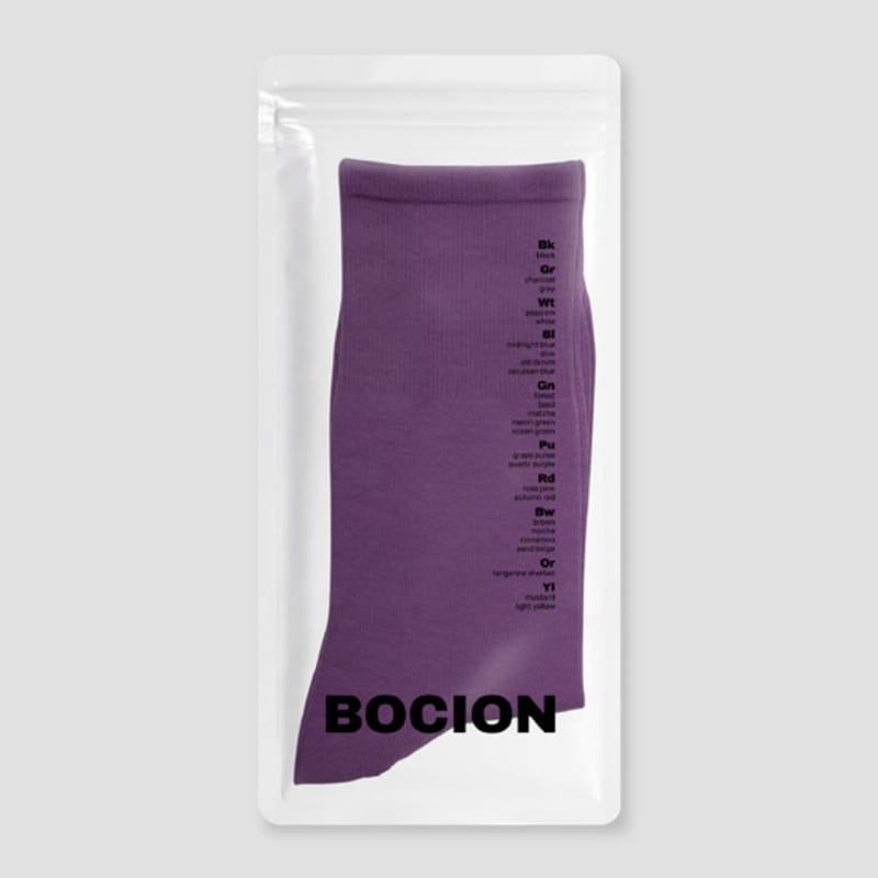 BOCION Grape Puree Solid Color Long Socks