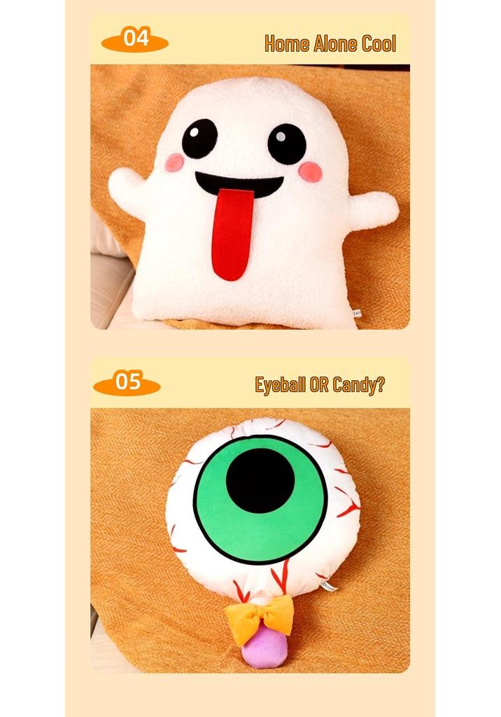 Spooky Pumpkin Doll Prank Pillow with Eyeball Candy – Halloween Decoration & Gift