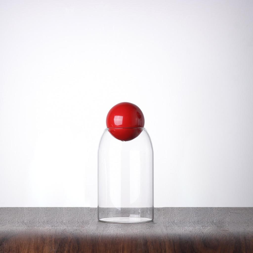 Modern Glass Coffee Bean and Tea Storage Jar with Cork Stopper