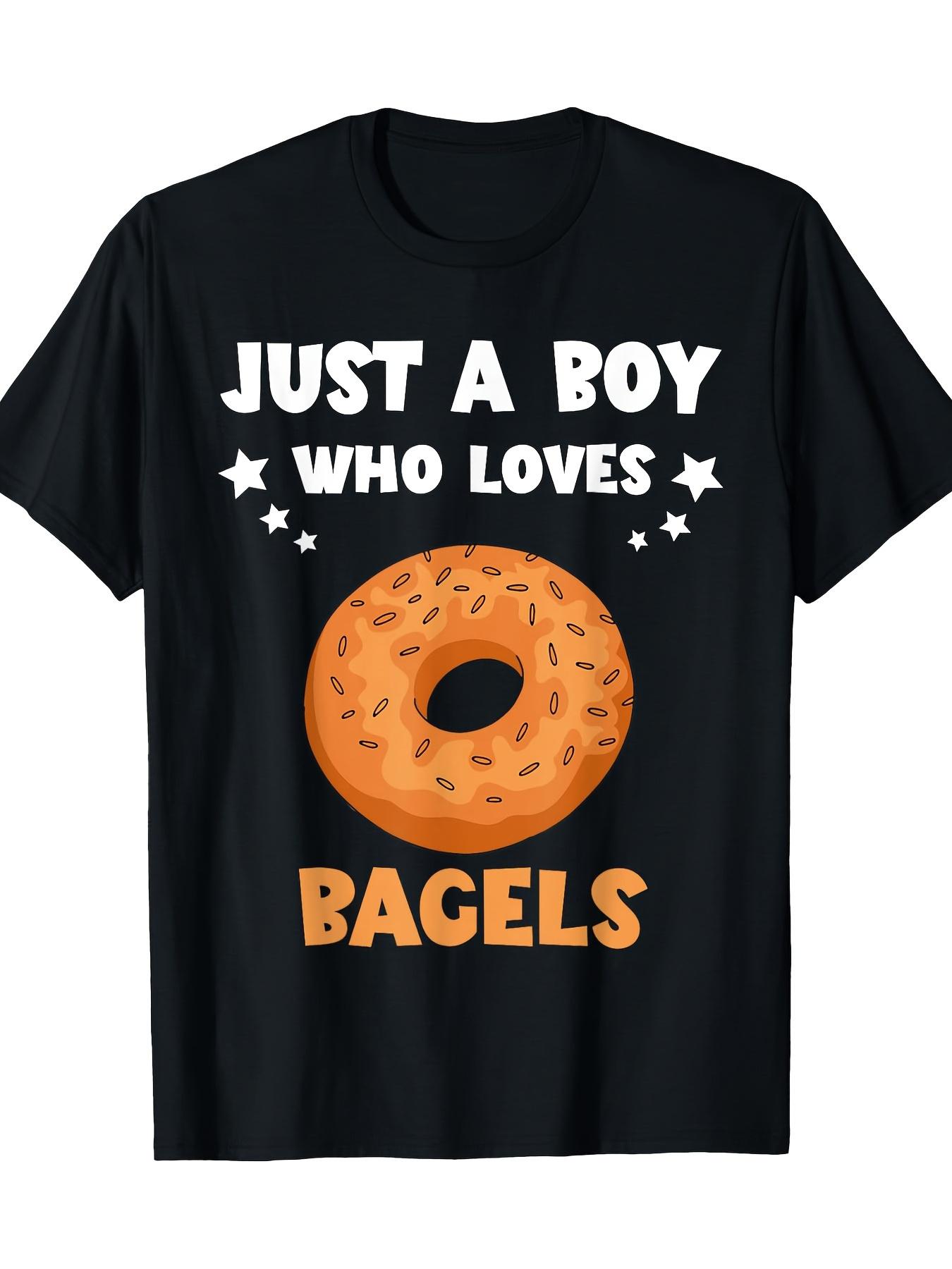 

Men s Just a Boy Who Loves Bagels Graphic T-Shirt - Slim Fit Short Sleeve Top S