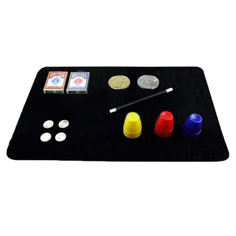 Creative Black Professional Card Deck Mat Magic Tricks Poker & Coin Prop Close Up Tools
