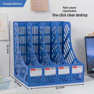 Vierfächiger Schreibtisch-Aktenorganizer - Büro-Ordnerablage