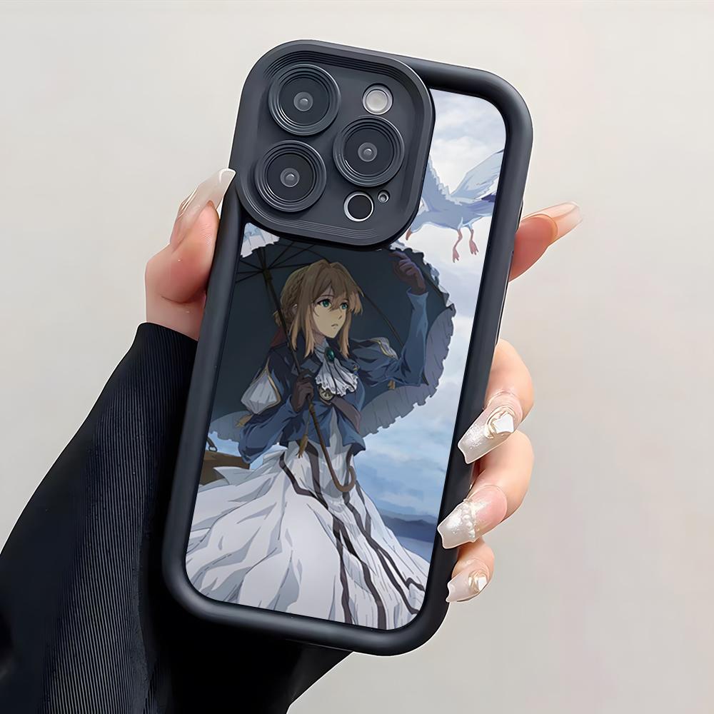 Anime V-Violet Evergarden Phone Case For IPhone 17 Pro Max 15 Pro 16 14 Plus 12 13 Mini 11 Pro Shockproof Cover