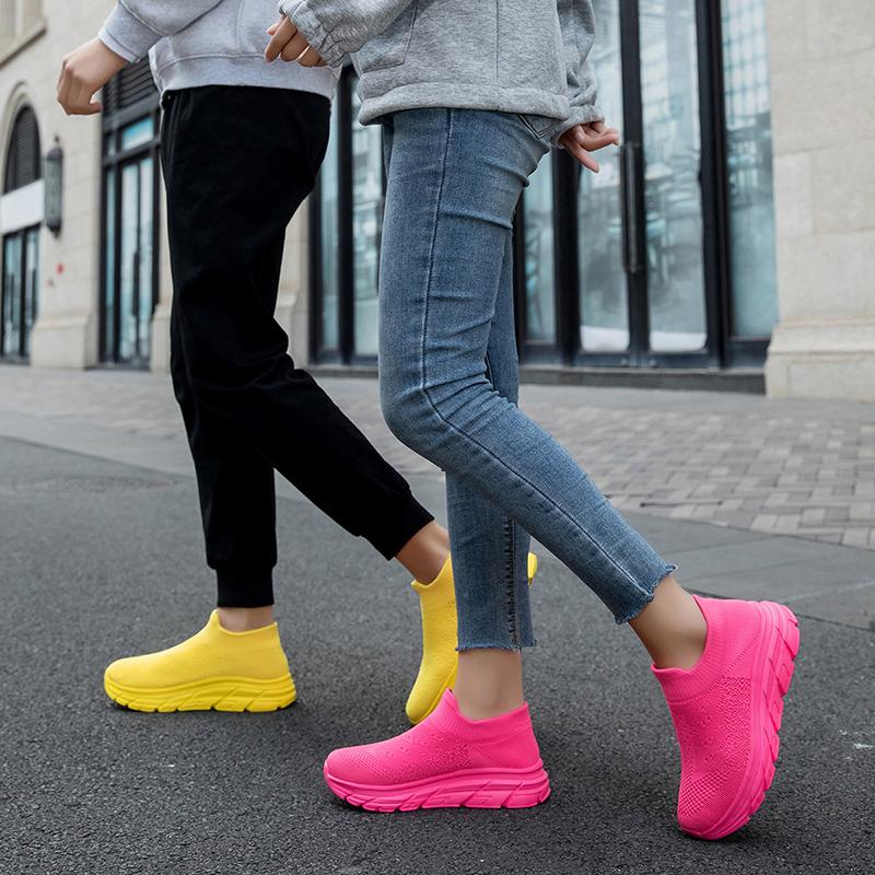 Modische Damen Plateau-Schuhe Herren Gestrickte Socken Schuhe Leichte Freizeitschuhe zum Gehen Reisen Joggen