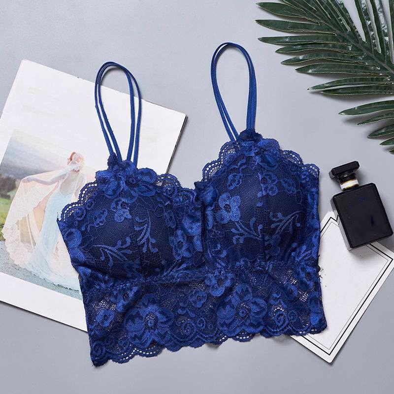 Sexy Riemchen-Bralette-BH, Camisole-Top, ärmellos, gehäkeltes Neckholder-Spitzen-Tanktop