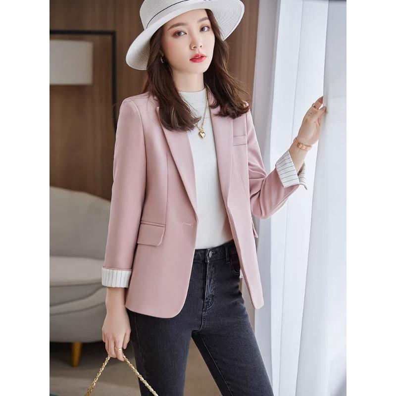 Short Small Suit Jacket for Women In Spring and Autumn New Korean Style Small Fragrance Style Slim-fitting Long-sleeved Suit Top