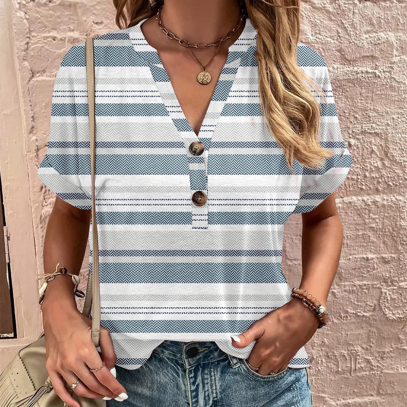 

10 стилей весенне-летних женских европейских и американских топов с принтом и короткими рукавами для женщин S