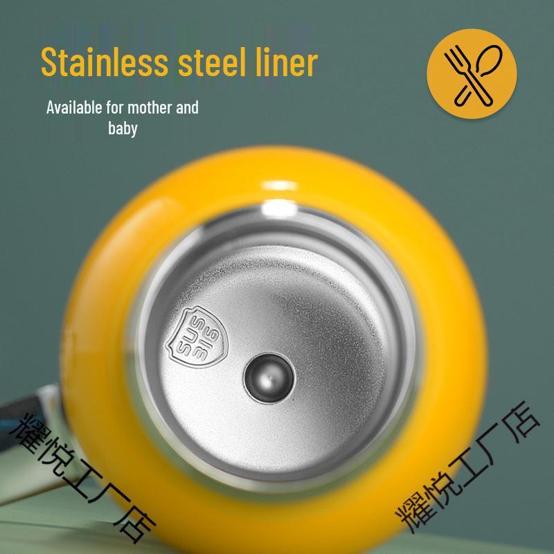 Maternal & Infant 316 Stainless Steel Thermos Pot with Smart Temperature Stewing and Portable Tea Infuser.