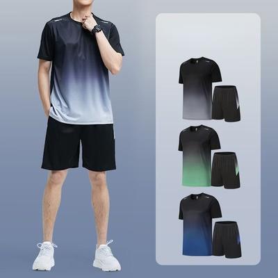 Sportovní oblečení Oblek Topy s krátkým rukávem Pánské letní fitness oblečení Tenká část Rychleschnoucí Tričko na běhání Tréninkové basketbalové oblečení