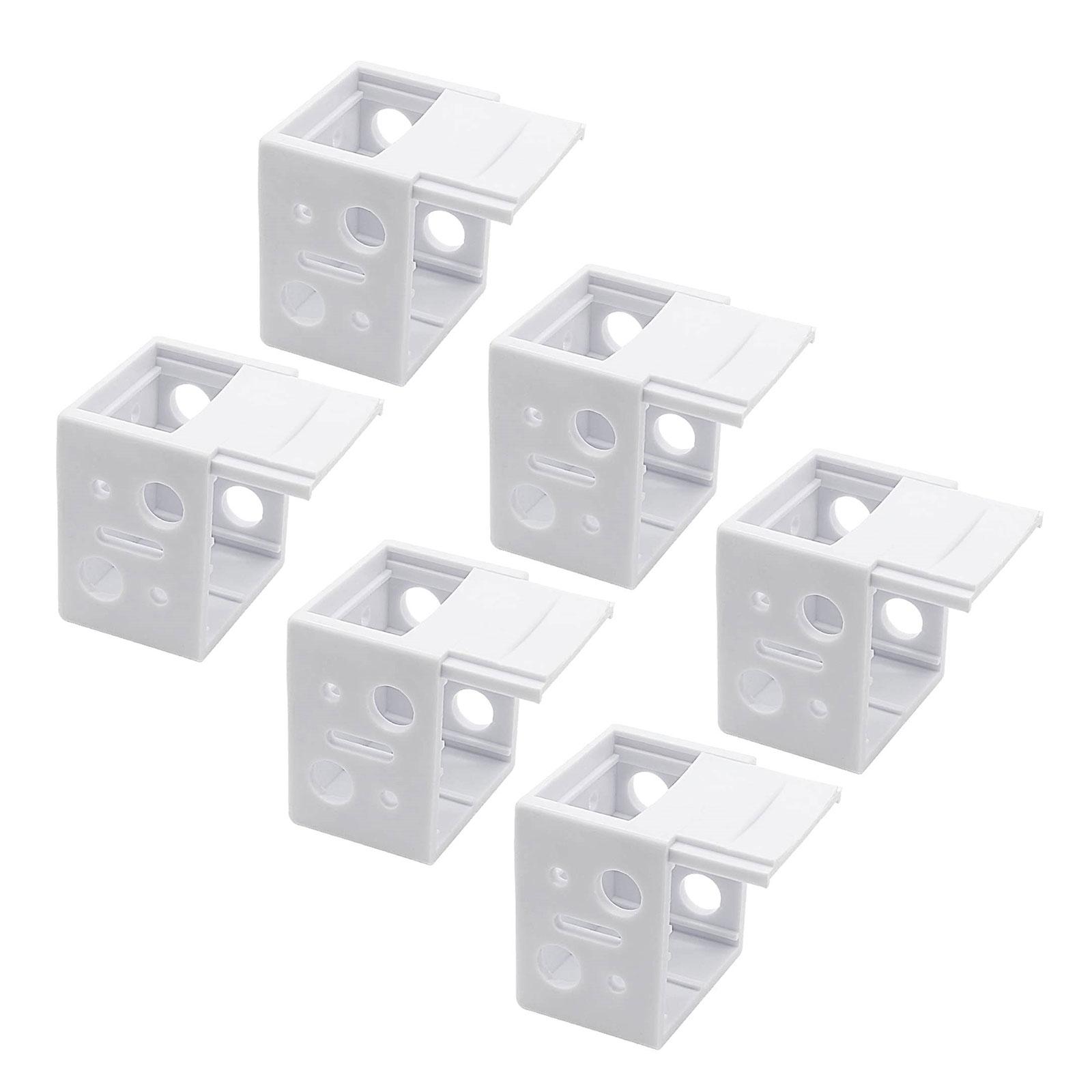 

6Pieces White Color Mounting Brackets Blind Brackets Rust Resistant Headrail Track End Holder for Window Blinds Headrail