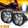 2Pcs LED Motorcycle Super Bright Light Waterproof Headlight With Switch Universal Scooter Fog Spotlight 6500K White Motorcycle DRL Lamp