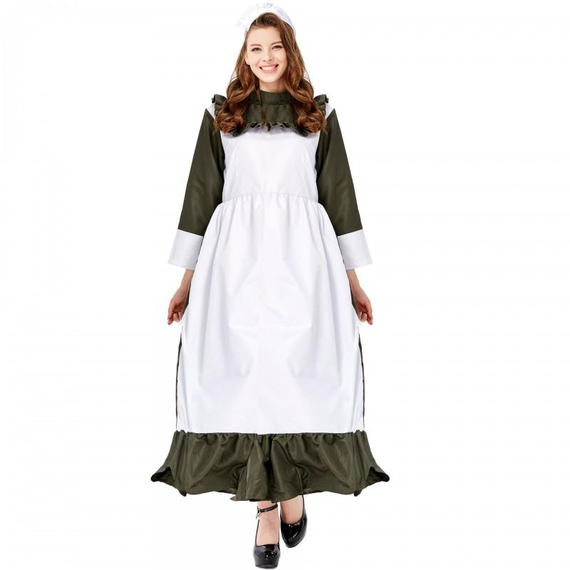 M L XL Womens Halloween Long Dress Maid Costume Beer Festival Cosplay Party Outfit
