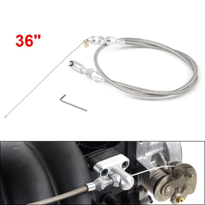 Automotive Throttle Gas Cable Stainless Steel Braided 36'' for 1 Engine 4.8L 5.3L 5.7L 6.0L