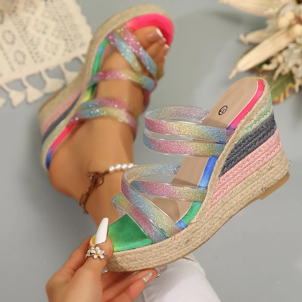 Women Sandals Designer Casual Wedges Shoes Women Lightweight Beach Platform High Heels Sandals Women Zapatos De Mujer