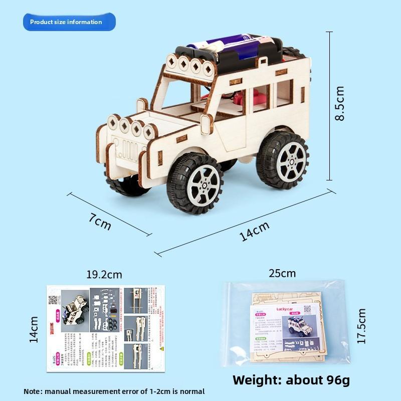 Science Experiment Diy Jeep Car Kit With Wooden Physics Gear For Childrens Stem Education