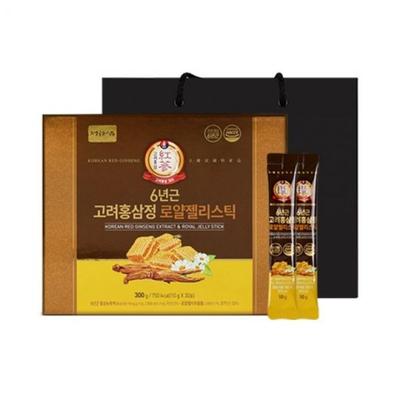 6-årigt koreanskt rött ginsengextrakt kunglig gelé stick 1 låda 30 påsar röd ginseng stick helgdagspresent, 300g, 1 enhet