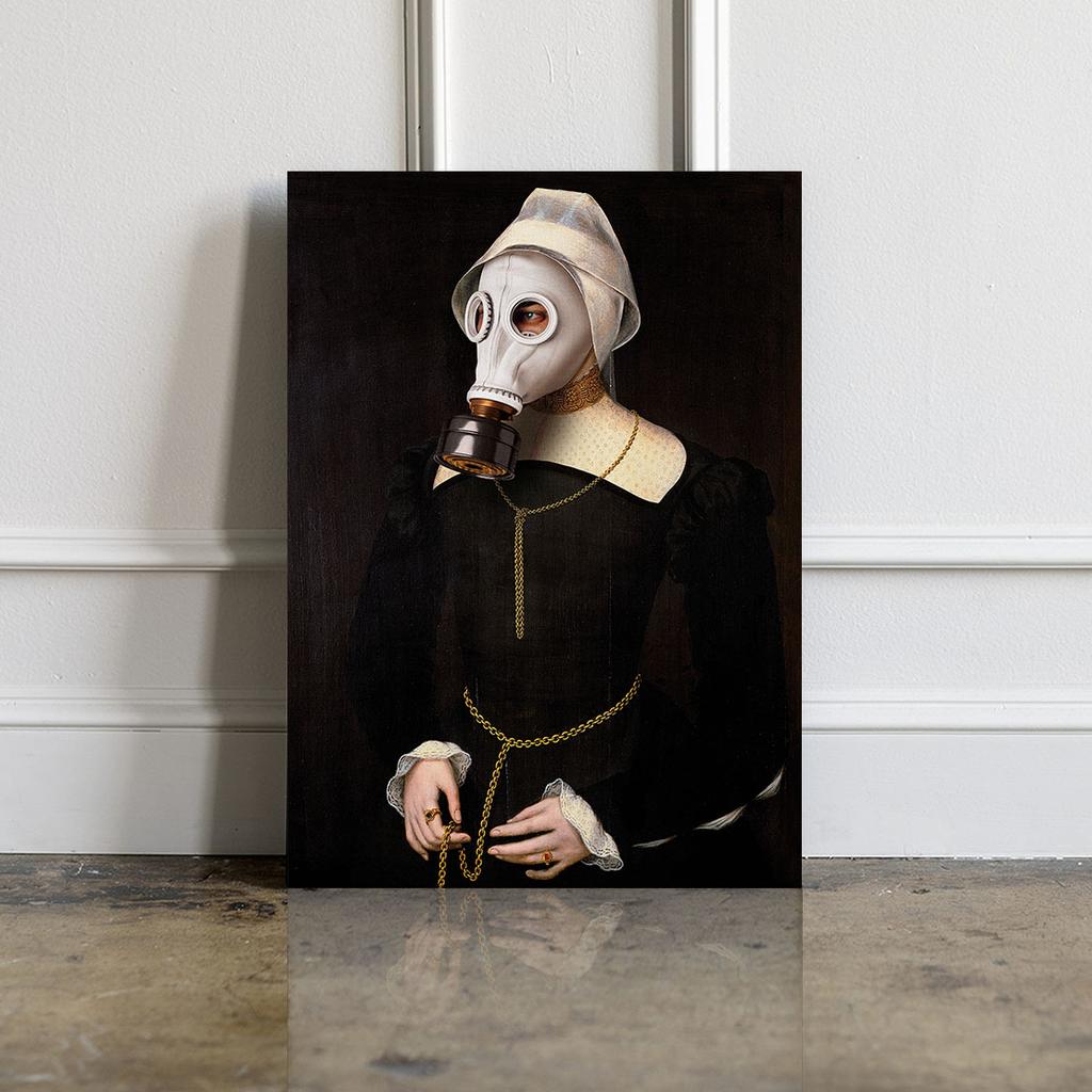 Obraz na płótnie portret maska gazowa