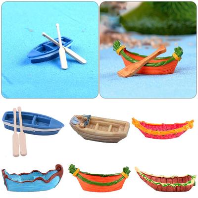 Accessories Fairy Garden Ornament Home Decorations Miniature Ship Boat Figurine Artificial Paddle