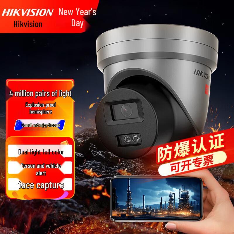 

HIKVISION 4MP IP66 Outdoor Explosion-Proof Dome Camera DS-2XE3545FWD-DXS CN plug (adapter included)