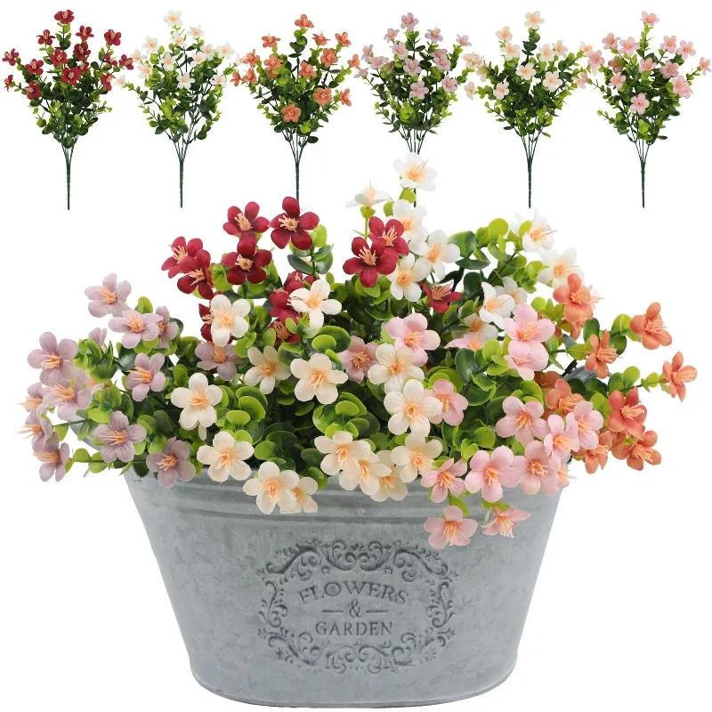 3pcs Simulation Flower Plastic Eucalyptus Leaf Bouquet Restaurant Decoration Artificial Eucalyptus Green Plant Silk Fake Flowers