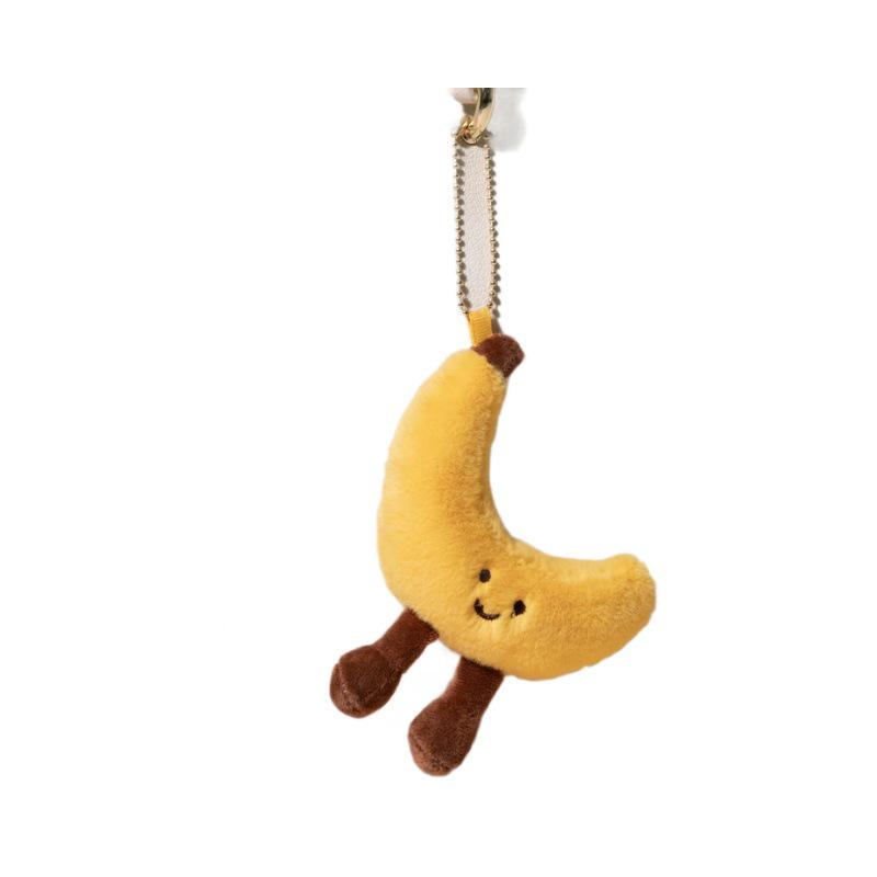 Fruit Plush Toy Keychain - Persimmon, Apple, Banana Backpack Accessory