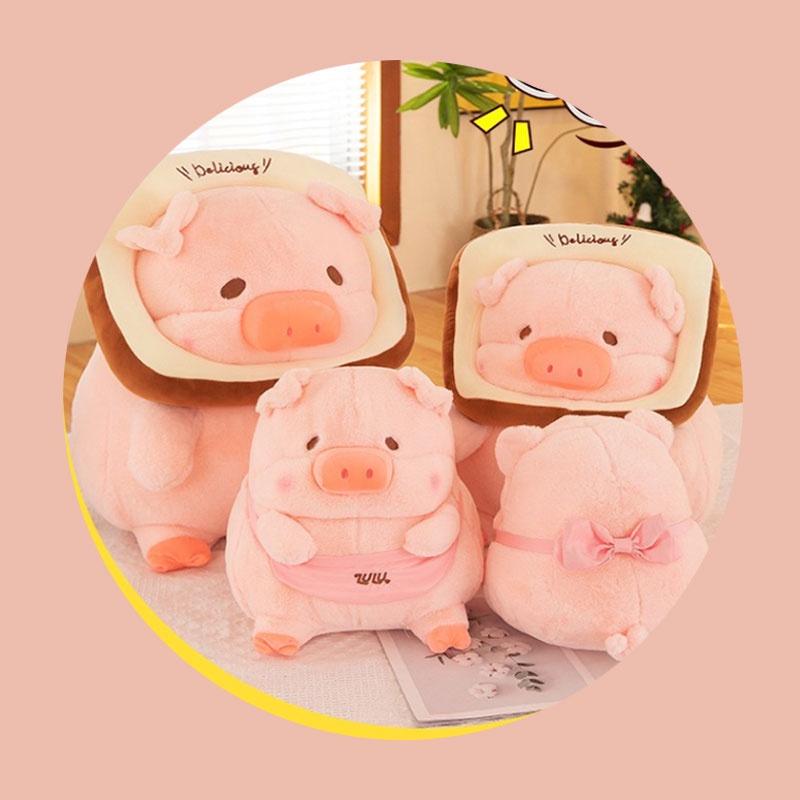 Adorable Lulu Pig Plush Toy Wholesale New Bread Toast Pig Stuffed Animal Doll Birthday Gift Pillow