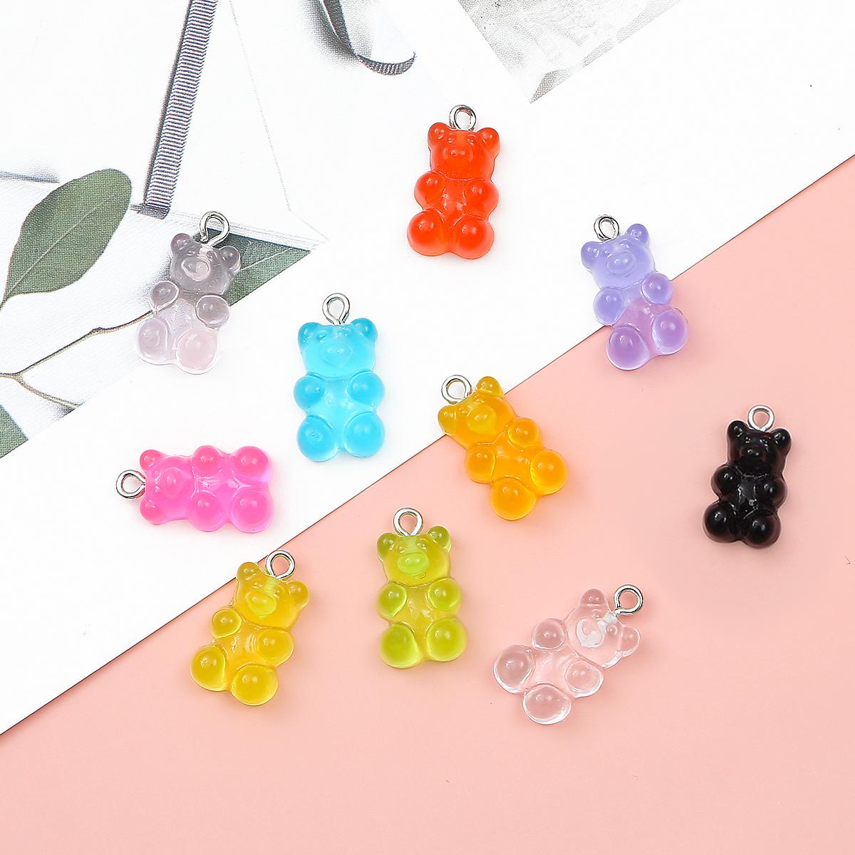 

Симпатичные смолы Gummy Bear Подвески для ювелирных изделий DIY Аксессуары 01 разноцветный