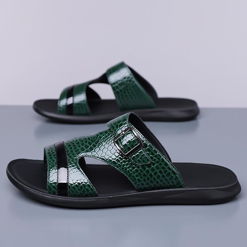 TUINANLE Men Slippers Leather Mens Shoes Slippers Casual Sandals for Men Outdoor Chaussure Homme Sandalias